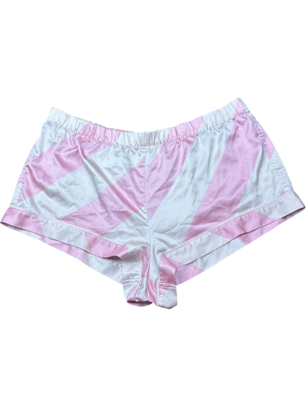 Victoria’s Secret Satin Sleep Shorts Pink White Stripe